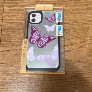 Butterfly Mirror Case for iPhone 11/XR Purple/black